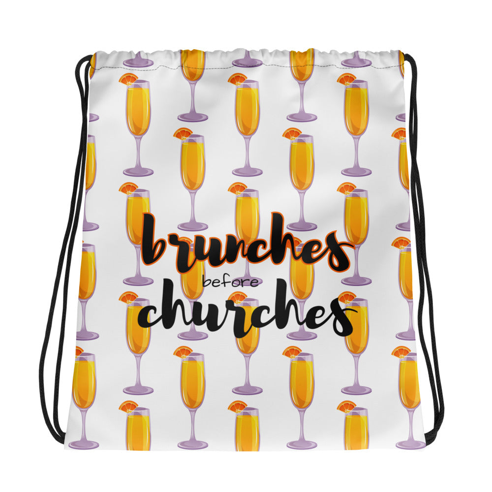 Brunches Before Churches - Drawstring Bag