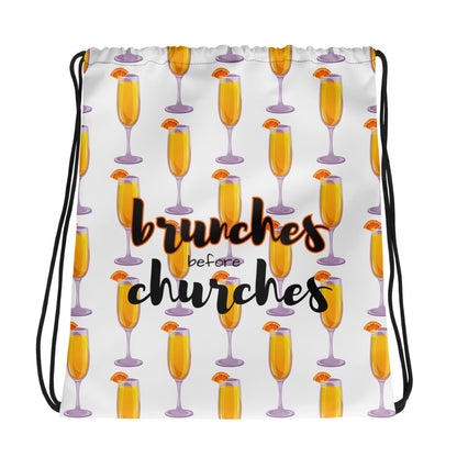 Brunches Before Churches - Drawstring Bag