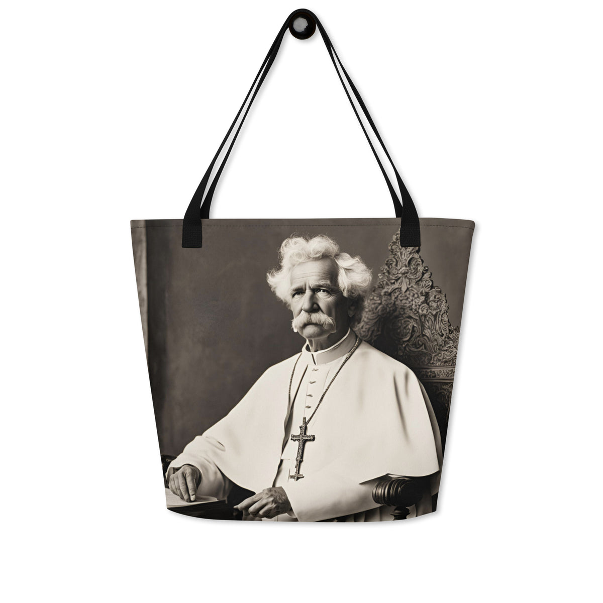 Pope Mark Twain - Not the Pope - Large Tote Bag