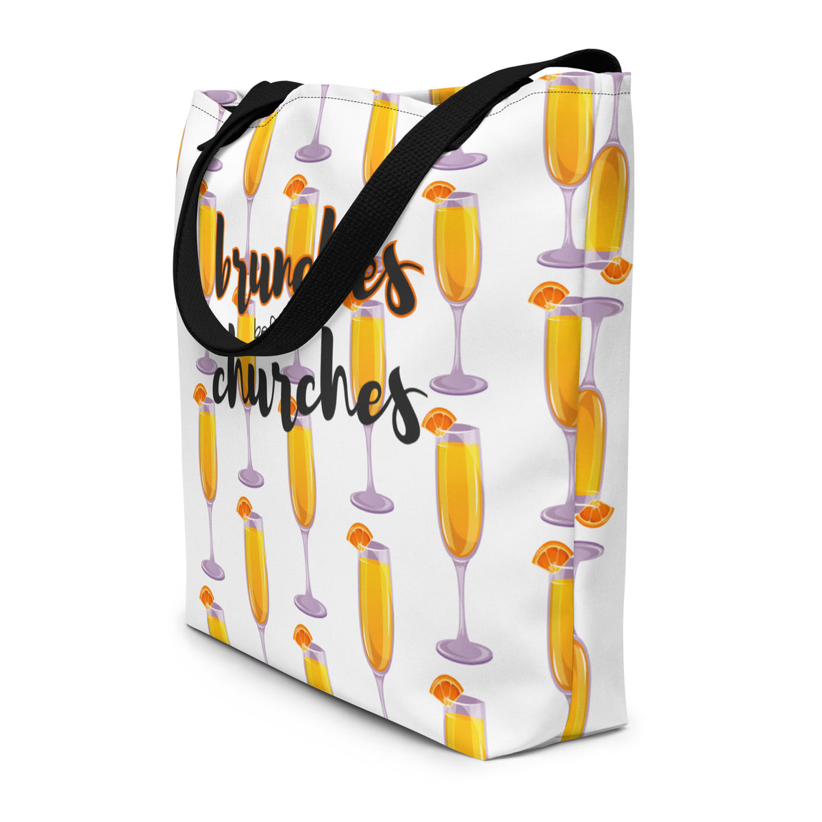 Brunches Before Churches - Large Tote Bag