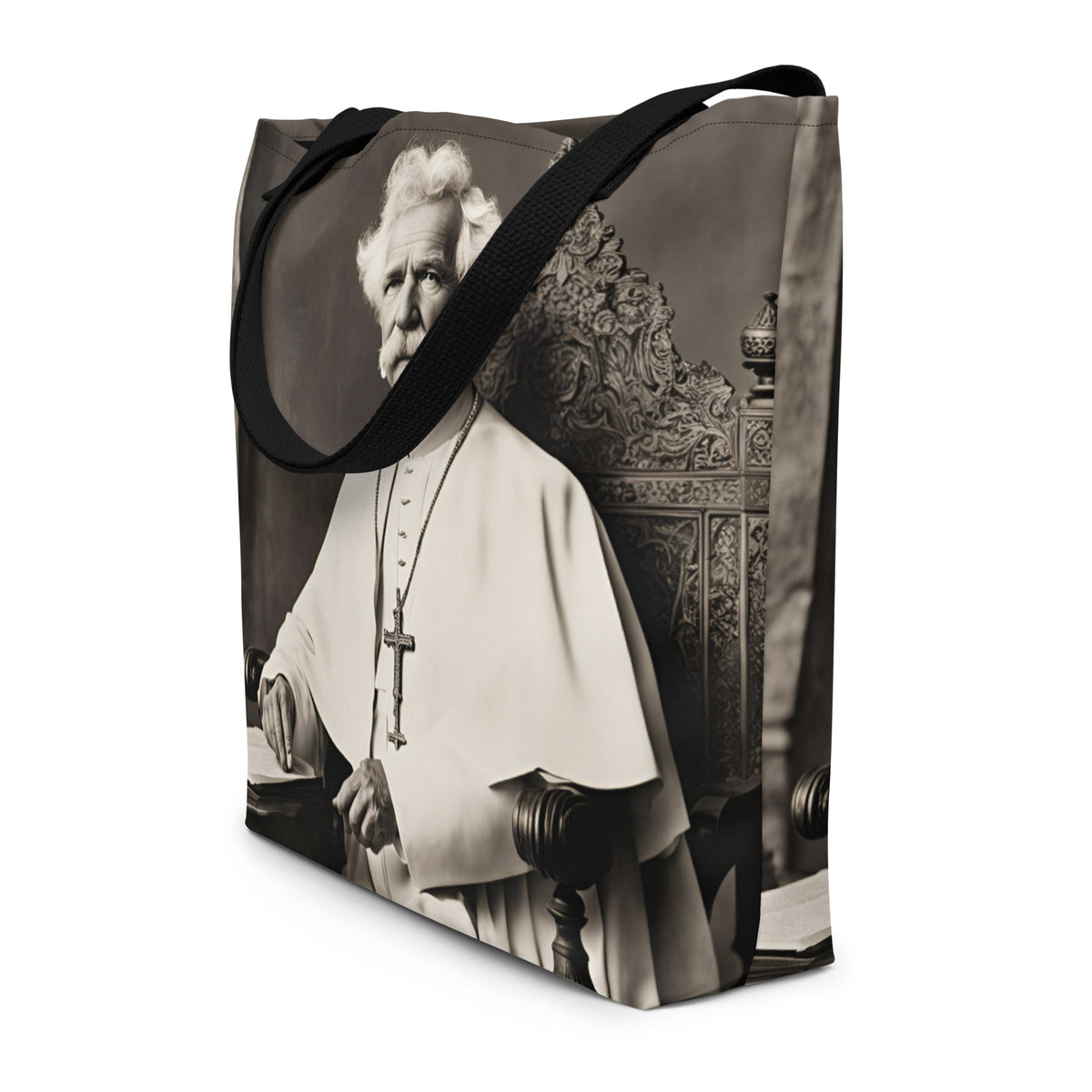 Pope Mark Twain - Not the Pope - Large Tote Bag