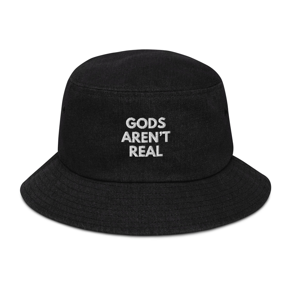 Gods Aren't Real - Denim Bucket Hat