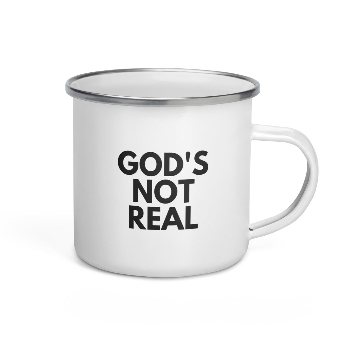 God's Not Real - Enamel Mug