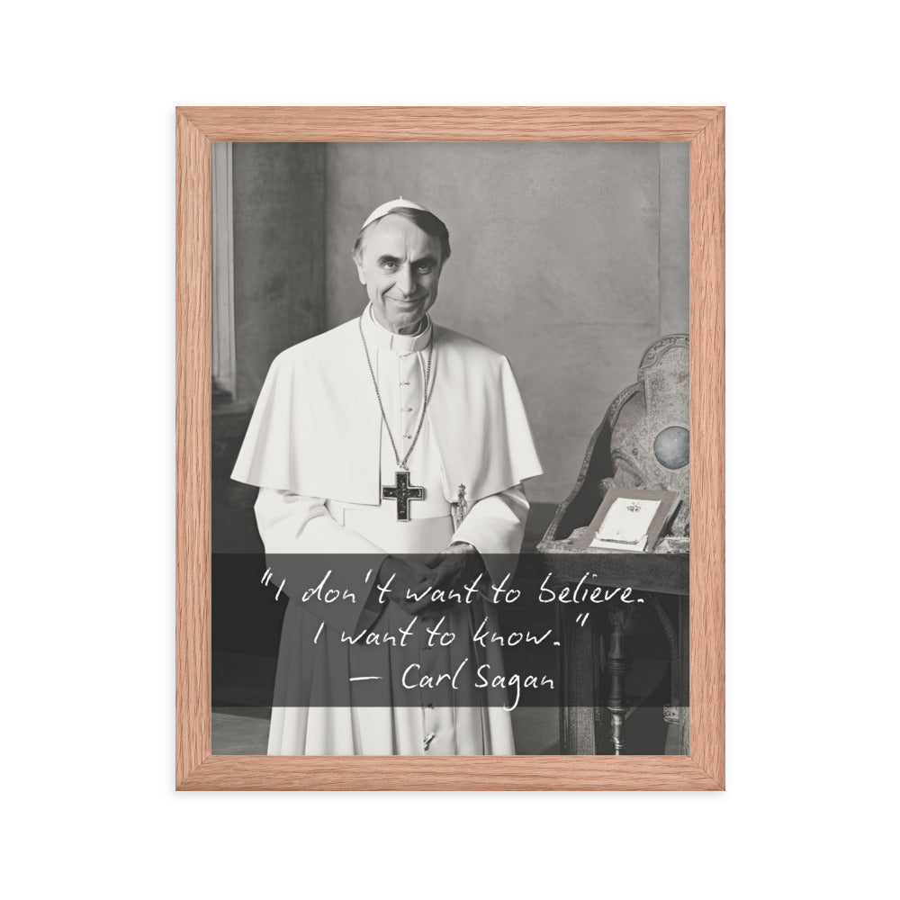 Pope Carl Sagan - Not the Pope Framed Quote Poster