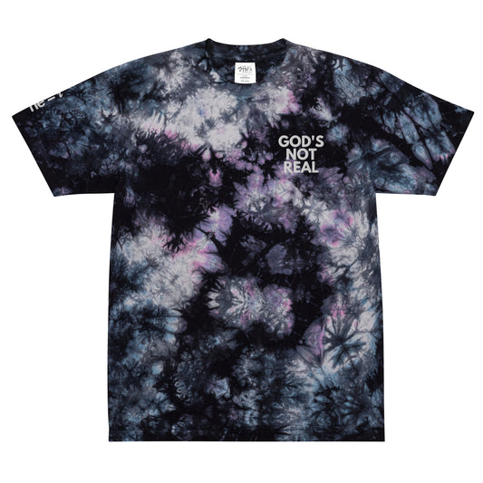 God's Not Real - Oversized Tie-Dye T-Shirt
