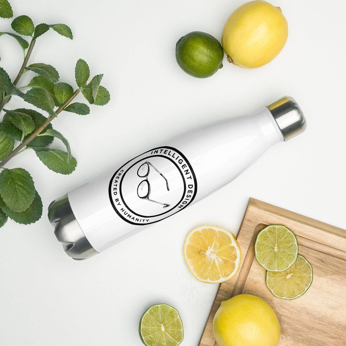 Intelligent Design "Badge" - Stainless Steel Water Bottle