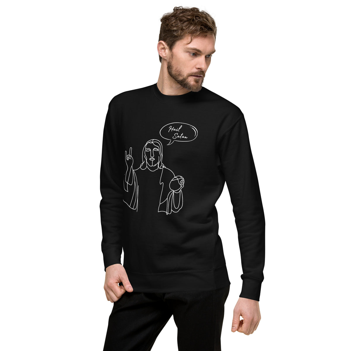 Hail Satan Jesus - Crew Neck Sweatshirt