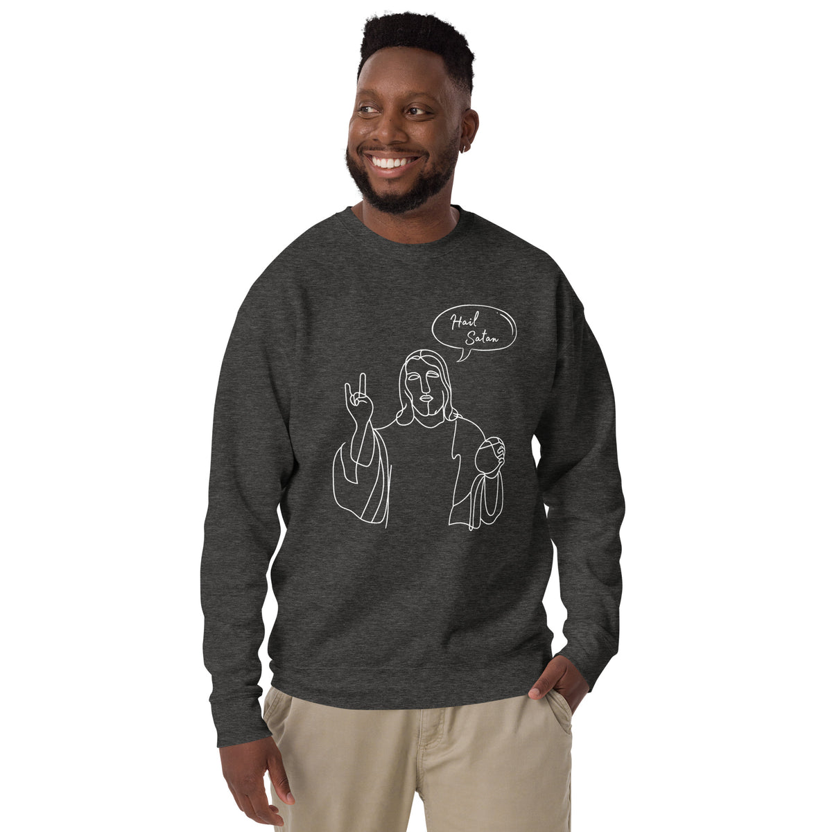 Hail Satan Jesus - Crew Neck Sweatshirt